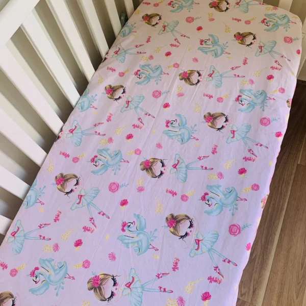 Drap Housse Bébé pour Lit 60x120 cm princesse