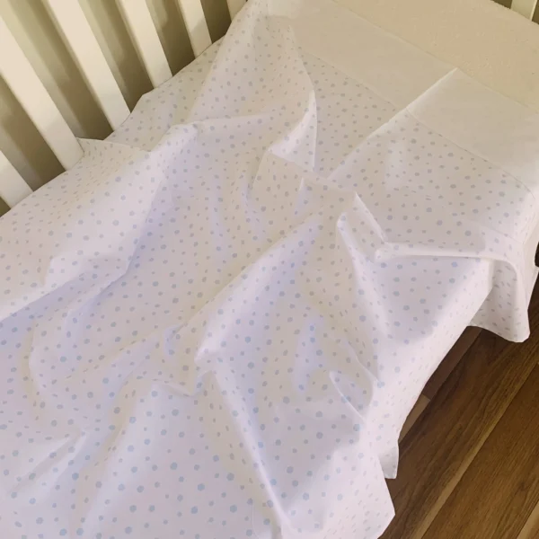 Drap plat bébé 100x120 cm respirant – doux et confortable bleu