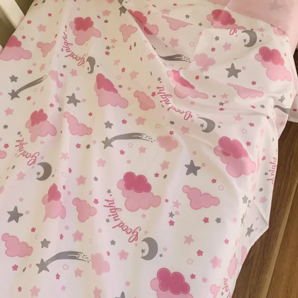 Drap plat bébé 100x120 cm respirant – doux et confortable rose