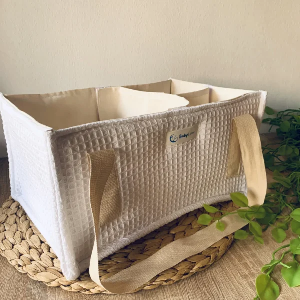 Panier de Rangement Portable pour Bébé blanc