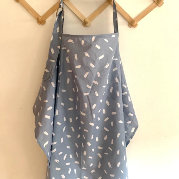 Tablier d’Allaitement 100% Coton 70×100 cm - bleu